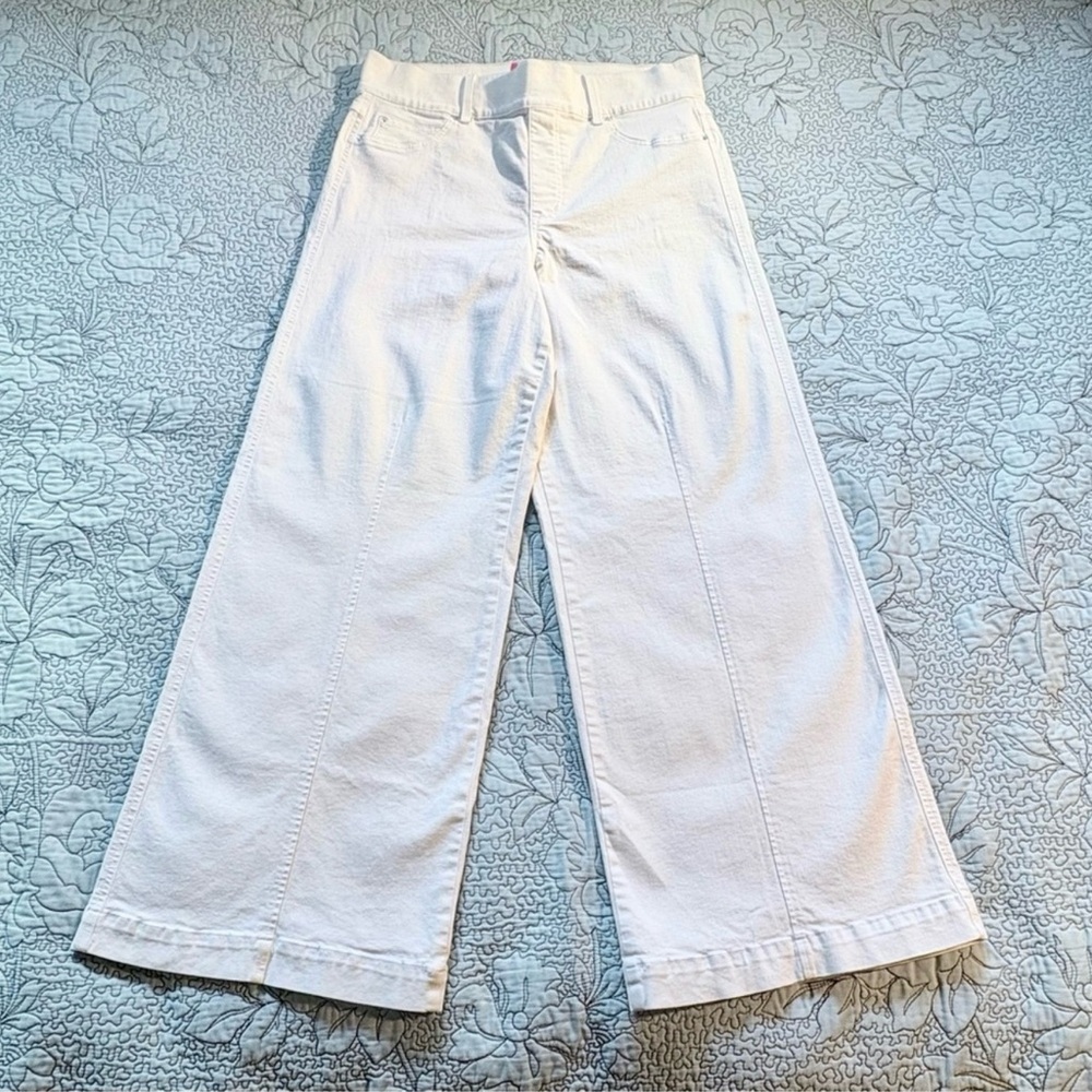SPANX Seamed Front Wide Leg Jeans - 1X Petite, High Rise - Picture 2 of 4